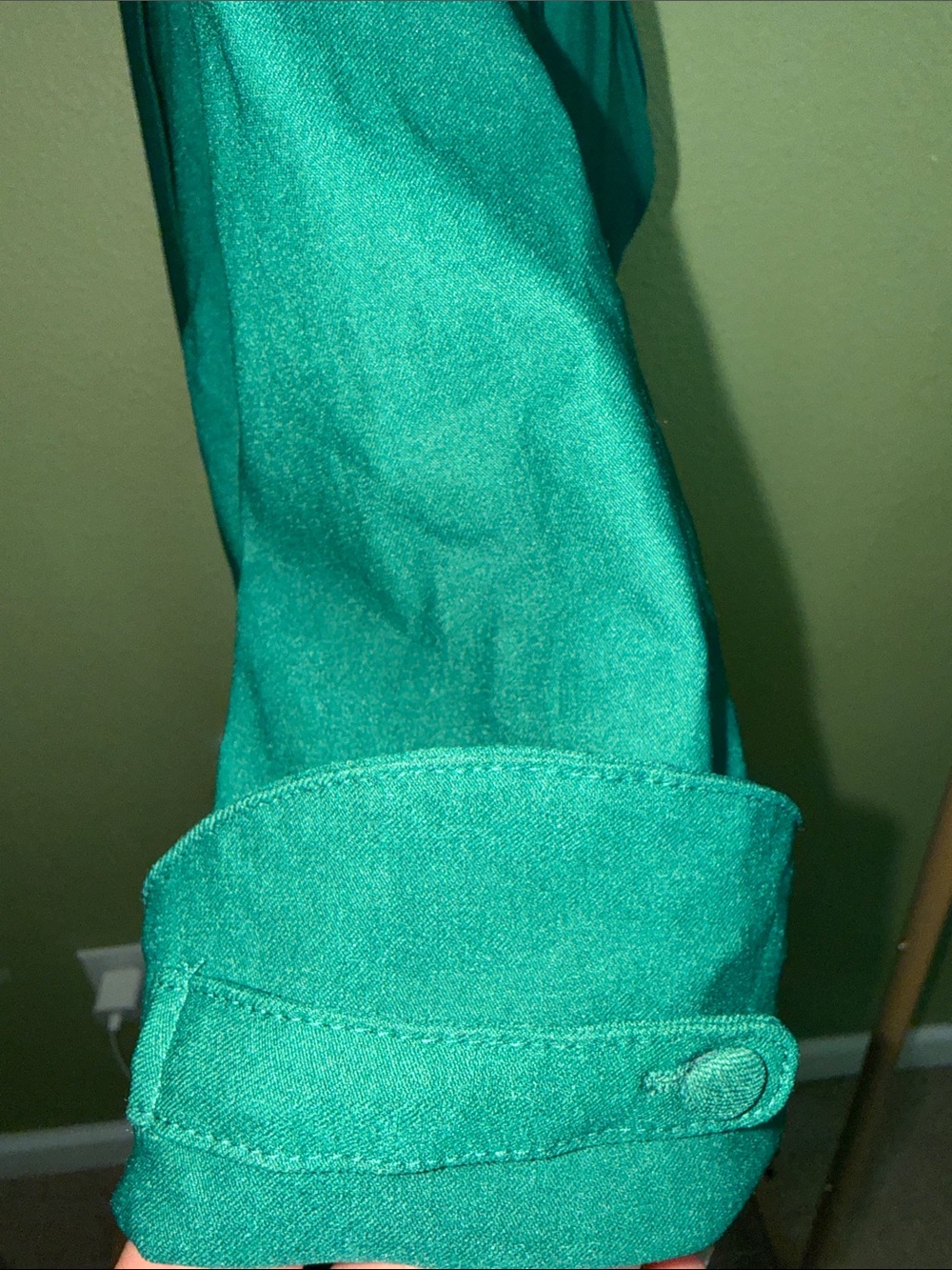 Unique Vintage Green Surplice neck swing dress - Picture 7 of 9